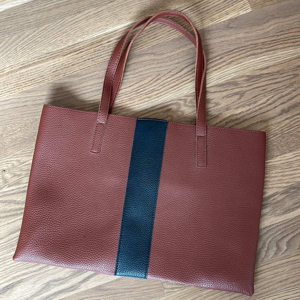 Vince Camuto Black and Brown Tote Bag